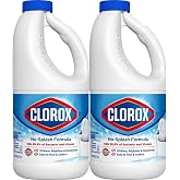 Clorox Splashless Disinfecting Bleach Cleaner, 2 Pack Regular Concentrated Liquid Bleach, Removes Mold, Mildew and Stains, Whitens, for Multi Purpose Cleaning and Laundry, 40 oz Bottles