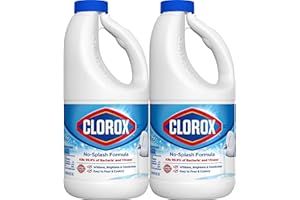 Clorox Splashless Disinfecting Bleach Cleaner, 2 Pack Regular Concentrated Liquid Bleach, Removes Mold, Mildew and Stains, Whitens, for Multi Purpose Cleaning and Laundry, 40 oz Bottles