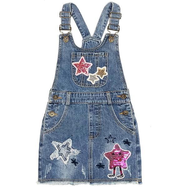 Amazon.com: WDIRARA Girls' Floral Embroidery Denim Overall Dress Ruffle  Strap Jean Mini Pinafore Dresses Pink 5Y: Clothing, Shoes & Jewelry