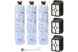 APPLIANCEMATES Cross Wave Replacement for Bissell CrossWave Pet Pro 1785 2306 Series Vacuum Cleaner, 3 Pack 1868 Multi-Surface Brush Rolls + 3 Pack 1866 Vacuum Filters, Compare to Part 1608684, 1608683, 160-8683