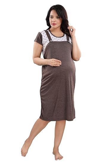 Fabme Nursing Dungaree Nighty, Pregnancy wear, Nursing wear, Regular wear - Multipurpose
