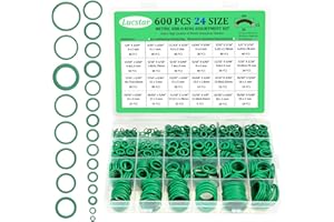 LUCSTAR 600 Pcs Car Air Conditioning o Ring Kit,24 Sizes O Ring Assortment Kit,Rubber O-Ring Sealing Washer Gasket Set for Pressure Washer, Plumbing Sealing Repair, Air Or Gas Connections, Resist Oil and Heat