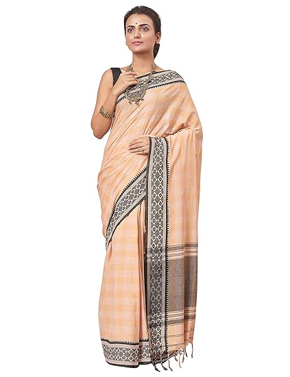 Handloom Dhaniakhali Cotton Saree - Multicolour