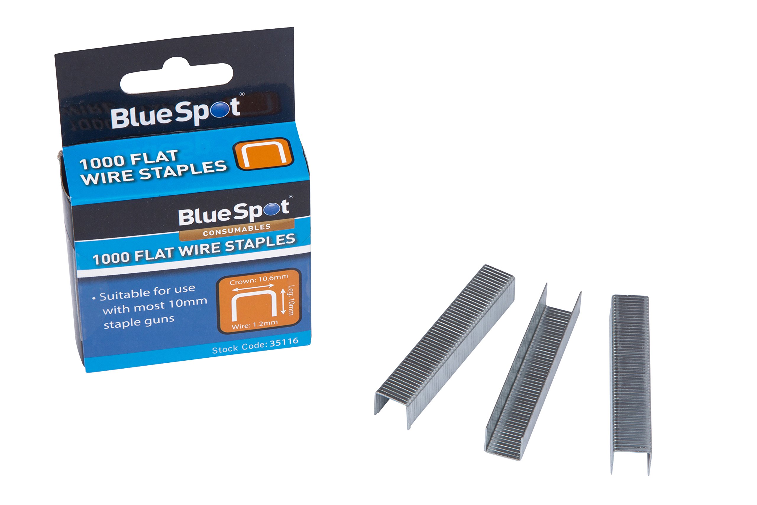 Blue Spot Tools 35116 Crown Flat Wire Staples T50 Type, Silver