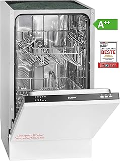 Bomann GSPE 891 Einbau-Geschirrspüler / EEK A++ / vollintegrierte Ausführung / 45 cm / 197 kWh / 9 MGD / 5 Programme / Bedienblende schwarz