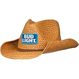 Budweiser Straw Cowboy Hat with Brown 