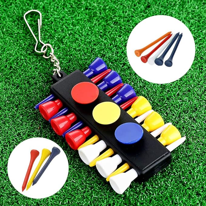 Polytree 12pcs Plastic Golf Tees Holder 3 Golf Ball