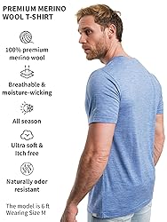 Merino.tech Merino Wool T-Shirt Mens - 100% Organic