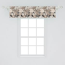 Ambesonne Floral Window Valance, Vintage Plant