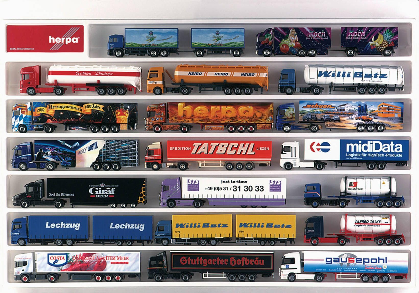 herpa 029254 - Euro display truck long, 64.5 x 45 x 3.5 cm, white