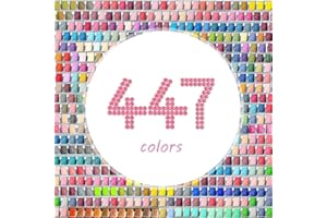 ZORETCO 223500 Pcs 447 Colors Diamond Art Painting Beads, 5D Diamond Painting Accessories, Round Diamond Painting Drills Diamonds Flat Bottom Rhinestones for Bead Art Gem Art Craft