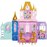 ​Mattel Disney Princess Portable Close &amp; Carry Castle Playset | Foldable Doll House Playset with 5 Play Areas, 20 Furniture Pieces &amp; Accessories, and Storage for On-the-Go Fun