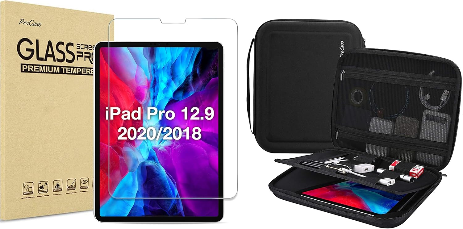 ProCase iPad Pro 12.9 Tempered Glass Screen Protector 2020