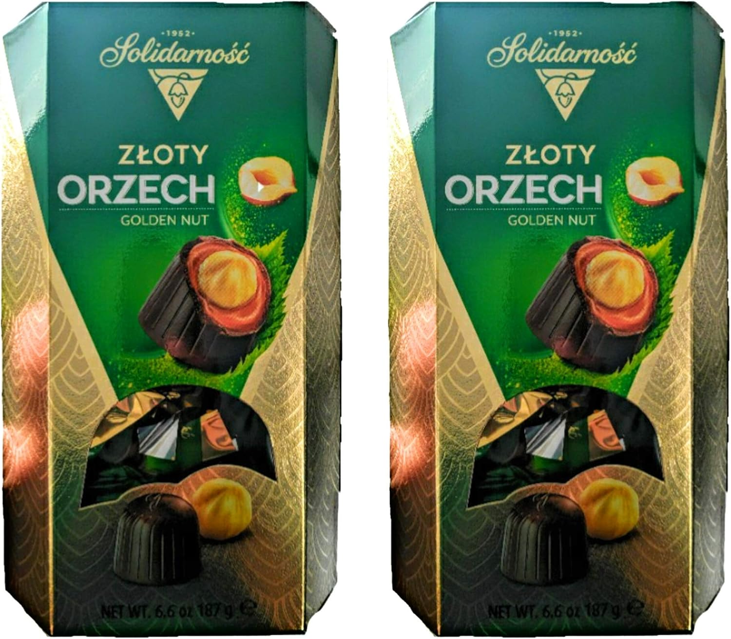 Zloty Orzech Solidarnosc Golden nut Chocolate with Hazelnut Cream X 2