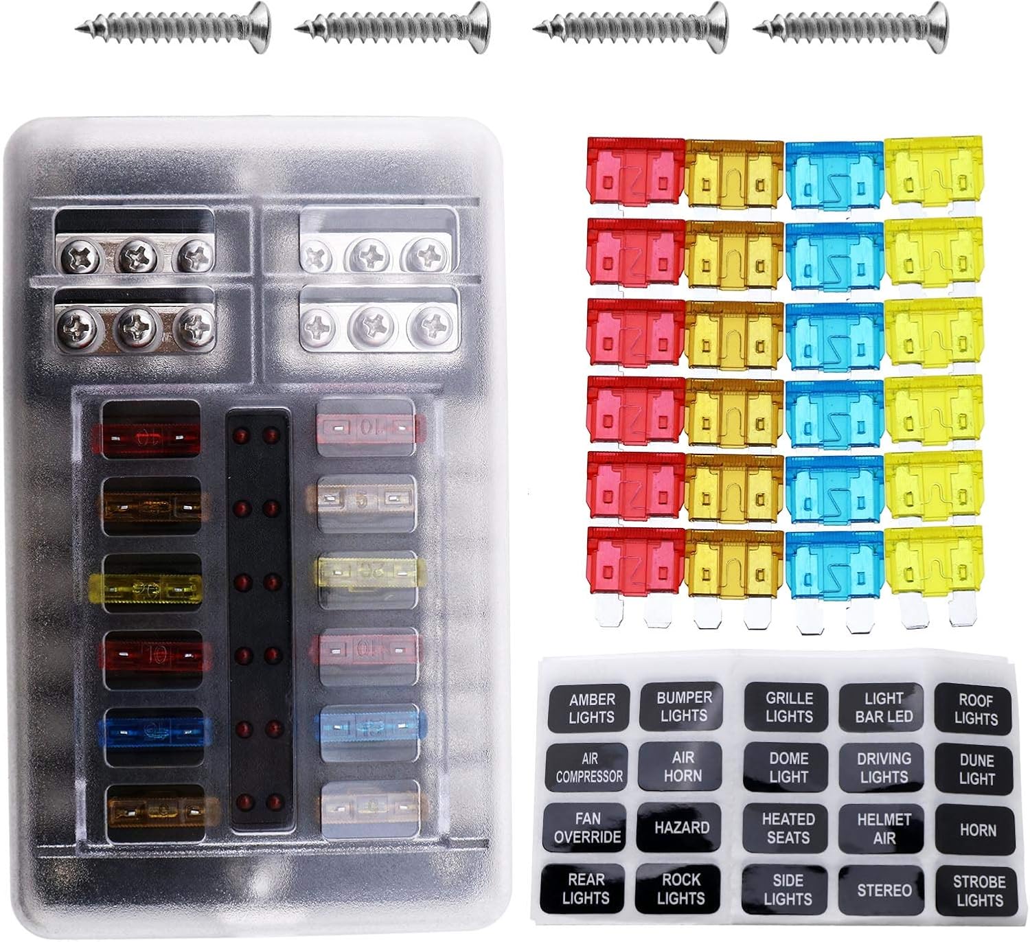 ENET - Caja de fusibles de 12 Hojas para Coche con indicador ...