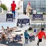 Ohuhu Folding Trolley Wagon 180kg Capacity Heavy Duty Camping Cart Blue view 6