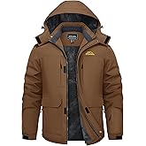TACVASEN Men's Winter Coats with 9 Pockets Waterproof Ski Jacket Warm Fleece Lined Parka with Hood for Work Outdoor