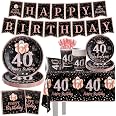 4 Pack 40th Birthday Tablecloths - 54x108 Inch Party Supplies For Catering & Decor