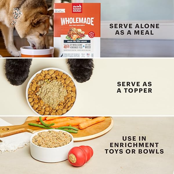 THE HONEST KITCHEN HUMAN GRADE WHOLEMADE™ DEHYDRATED WHOLE GRAIN BEEF & OAT DOG FOOD, 7 LB BOX