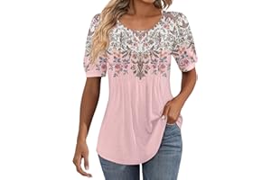 HADWNIUB Crewneck Short Sleeve T Shirts for Women Crew Neck Trendy Lightweight Soft Casual Summer Tops Clothes 2024