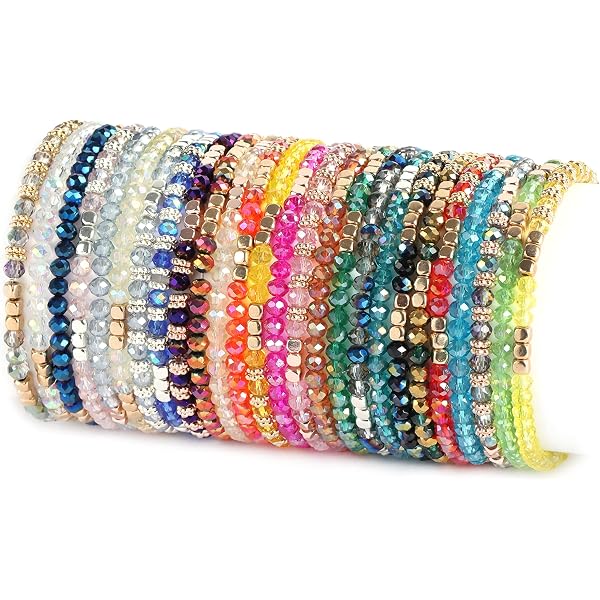 Lot De 6 Bracelets Empilables En Perles Dorées - Élastique, Ajustables - Style Bohème Chic - Cadeau Femme - 5