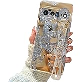 PHOQOYO for Pixel 6 Pro Case Wrist Band Kickstand Cover Ultra Slim IMD Animal Pattern Shockproof Protection Holder Cover for Google Pixel 6 Pro 5G(Cartoon Characters)