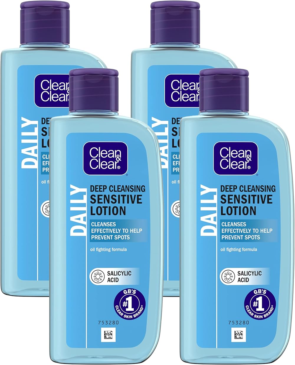 Clean & Clear Deep Cleansing Lotion for Sensitive Skin 200ml Pack of 4