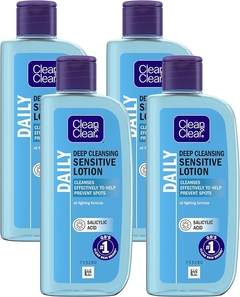 Clean & Clear Deep Cleansing Lotion for Sensitive Skin 200ml Pack of 4