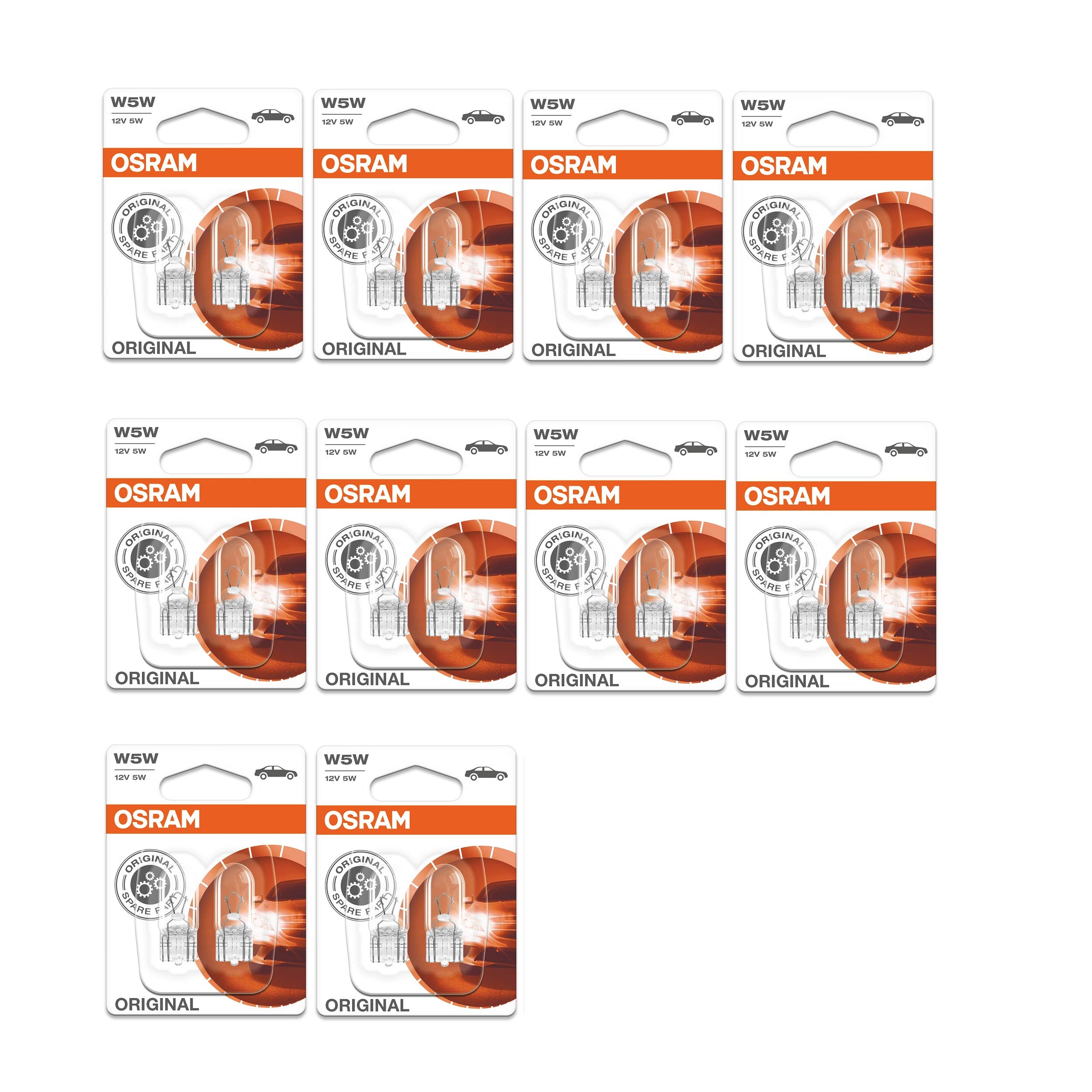 OSRAM 2x Genuine Original W5W (501) 5w 12v Clear Bulbs [2825-02B] - Part Number 2825-02B