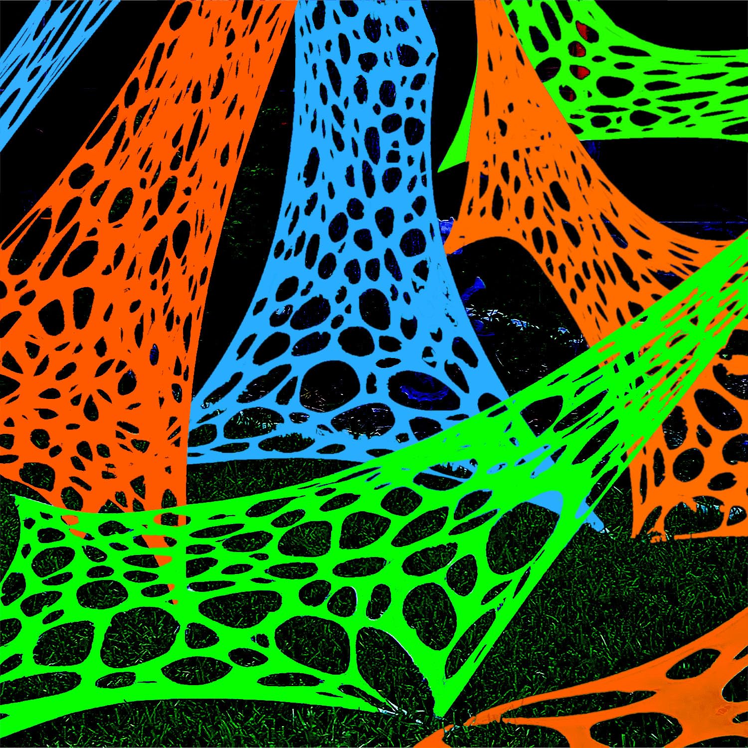 Photo 1 of 700 sqft 3 Color Giant Durable Spider Web for Halloween Decoration Outdoor, Stretchy Beef Netting for Halloween Decoration Outdoor Party Set, with 3 Blacklight (24ft x 4ft)
