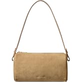 BOSTANTEN Shoulder Bag for Women Suede Leather Crossbody Purse with 2 Strap | Multi Carrying Ways, Luxury Barrel Style, Compact But Roomy, Lightweight, Trendy Versatile for Everyday Commute Office