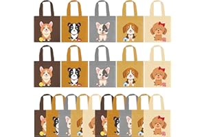 BANBALLON 20 PCS Dog Party Treat Bags - Puppy Non-Woven Goodie Bags for Kid & Baby Showers, Dog Theme Party Supplies