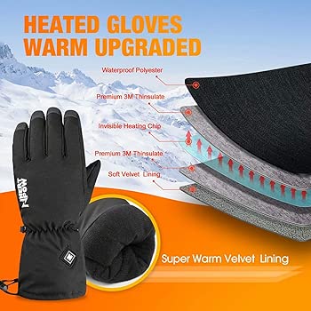 2019 Upgrade Winter Heated Gloves For Men Women Rechargeable Hand Warmers Electric Heating Ski Gloves For Outdoor Sports