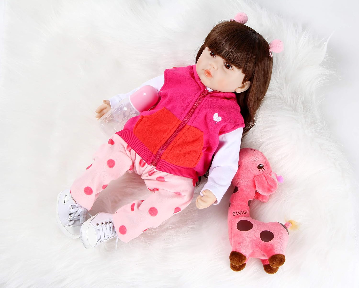 ZIYIUI Reborn Doll 24 Inch 60 Cm Reborn Baby Dolls Look Real Girl Realistic Soft Silicone Vinyl Reborn Gilr Toddler Realistic Real Lifelike Newborn Baby Girl Toy Xmas Gift - Image 5