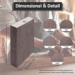 Tnisesm 6Pcs Sanding Blocks 180 Grits Sanding