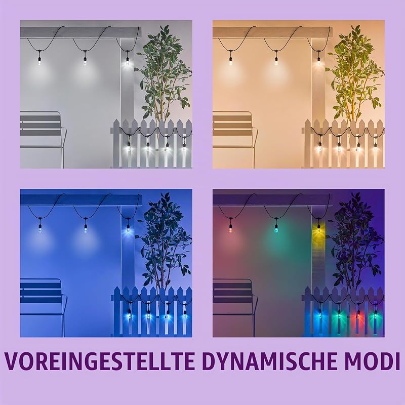 smarte Lichterkette Tunable White & Color, dimmbar, 16 Mio. Farben, smarte Steuerung per App/Stimme über WLAN