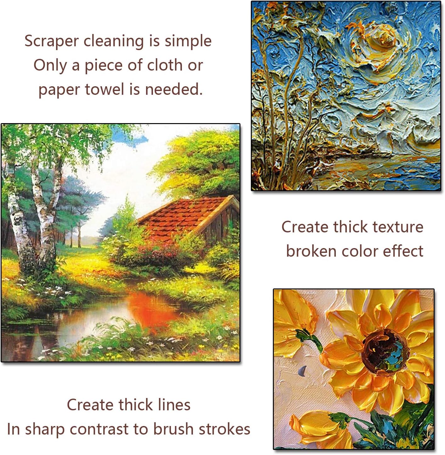 10 Pcs Palette Knife Set for Acrylic Wooden Handle Painting Pallet Knife Set Art Tools for Oil Paint Canvas