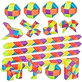 Aubrogo 36pcs Boy Party Favors - Fidgets Snake Cube Puzzles Toy for Goodie Bags, Bulk Toys, Classroom Prizes Birthday Valentines Back to School Students Gift Stuffers Rainbow Party Toys for Boy