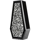SHYFOY Black Flower Vase Crushed Diamond Glass Vase Large Mirrored Crystal Vases for Centerpieces Tall Floor Vases for Dried and Artificial Flowers Home Decor, Can’t Hold Water