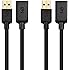 Cable Matters 2 Pack, SuperSpeed USB 3.0 Type A Male to Female Extension Cable in Black 6 Feet