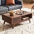 Mopio Ensley Mobile TV Moderno Mid-Century - Ante A Doghe E Ripiani Regolabili - Finitura Bassotto