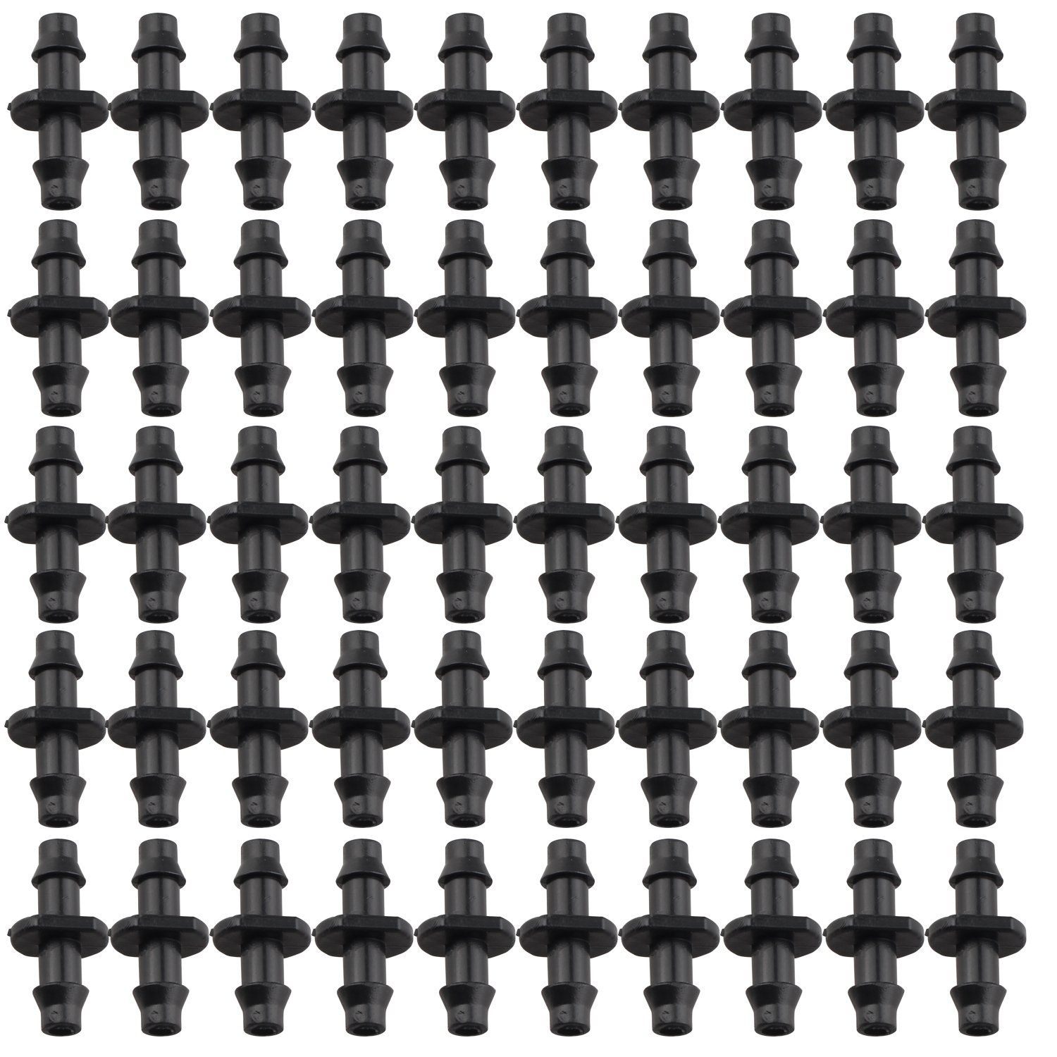 Futheda 50pcs 2 Way Barbed Connectors Conection for 4mm/7mm Tube Drip Irrigation Watering System