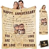 Asija Wedding Gifts Men Women, Happy Anniversary Blanket Gift for Wife Husband, Romantic Couple Presents for Him Her, Cool Blanket Presents for Couples 60"X50"