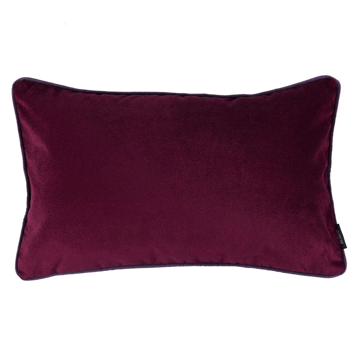McAlister Textiles Matt Velvet Piped Cushion Covers - Wine Red 60x40 Cm - 24x16 Inches - Plush Decorative Throw Pillows Machine Washable & Fade Resistant