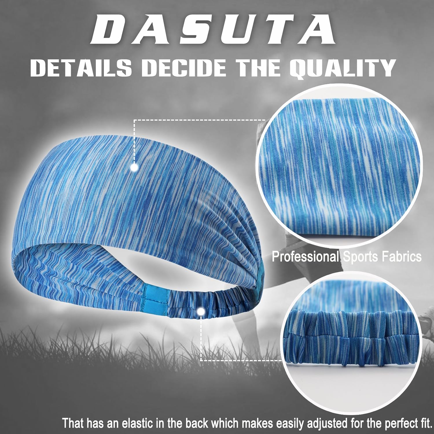 DASUTA Set of 10 Women's Yoga Sport Athletic Headband for Running Sports Travel Fitness Elastic Wicking Workout Non Slip Lightweight Multi Headbands Headscarf fits All Men and Women : Clothing