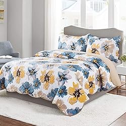 HoneiLife Quilt Set Queen Size - 3 Piece Microfiber
