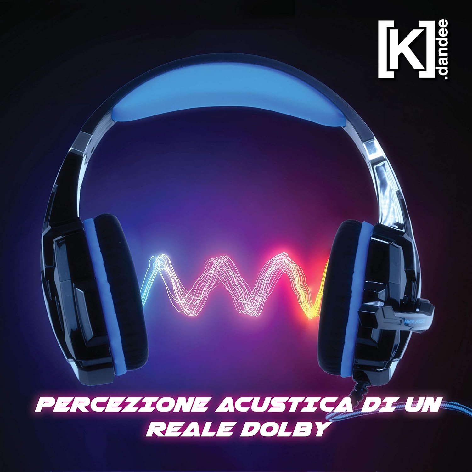 K .dandee Cuffie Gaming per Pc Giochi Ps4 Console Ps4 PRO Playstation 4 E 5  Xbox One X Cuffie da Gaming Over Ear Headset con Microfono E Jack LED  Accessori Ps4 Cuffie