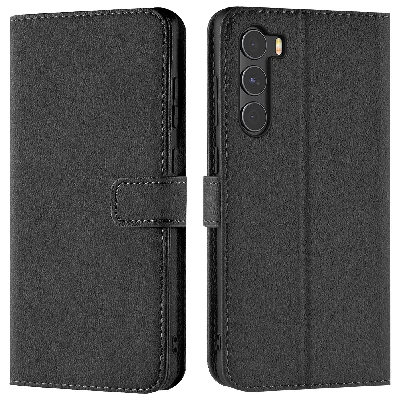 Verco Wallet Case for Motorola Moto G200 5G Book Cover with Magnetic Closure compatible with Motorola G200 5G Flip Case with Card Slots Faux Leather - Black