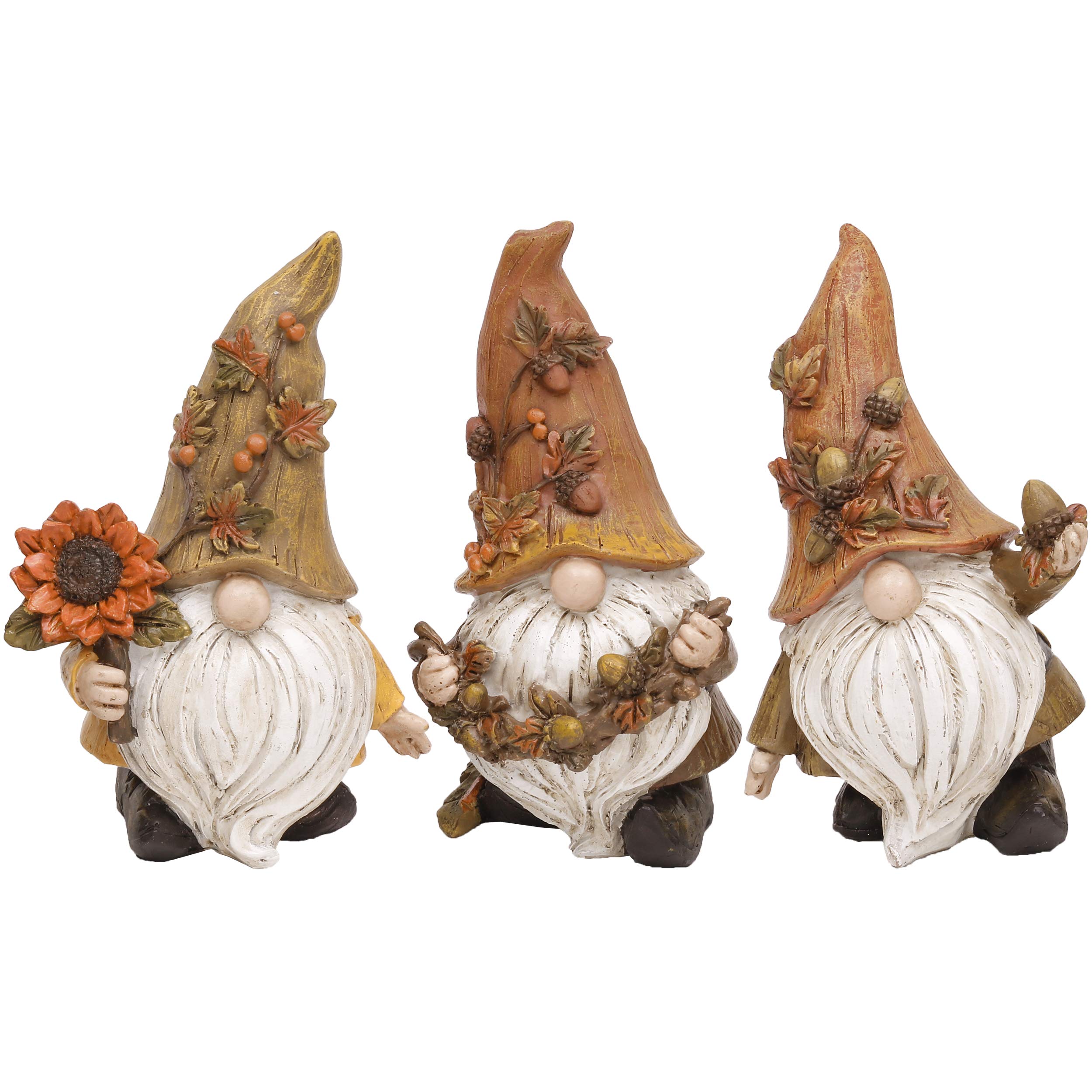 Valery Madelyn Autumn Decorations, Lovely Set of 3 Large Gonks Ornaments, Waterproof Resin Autumn Home Decor, Gonks Gifts for Women, Fall Decorations for Living Room, Bedroom, Garden 14CM