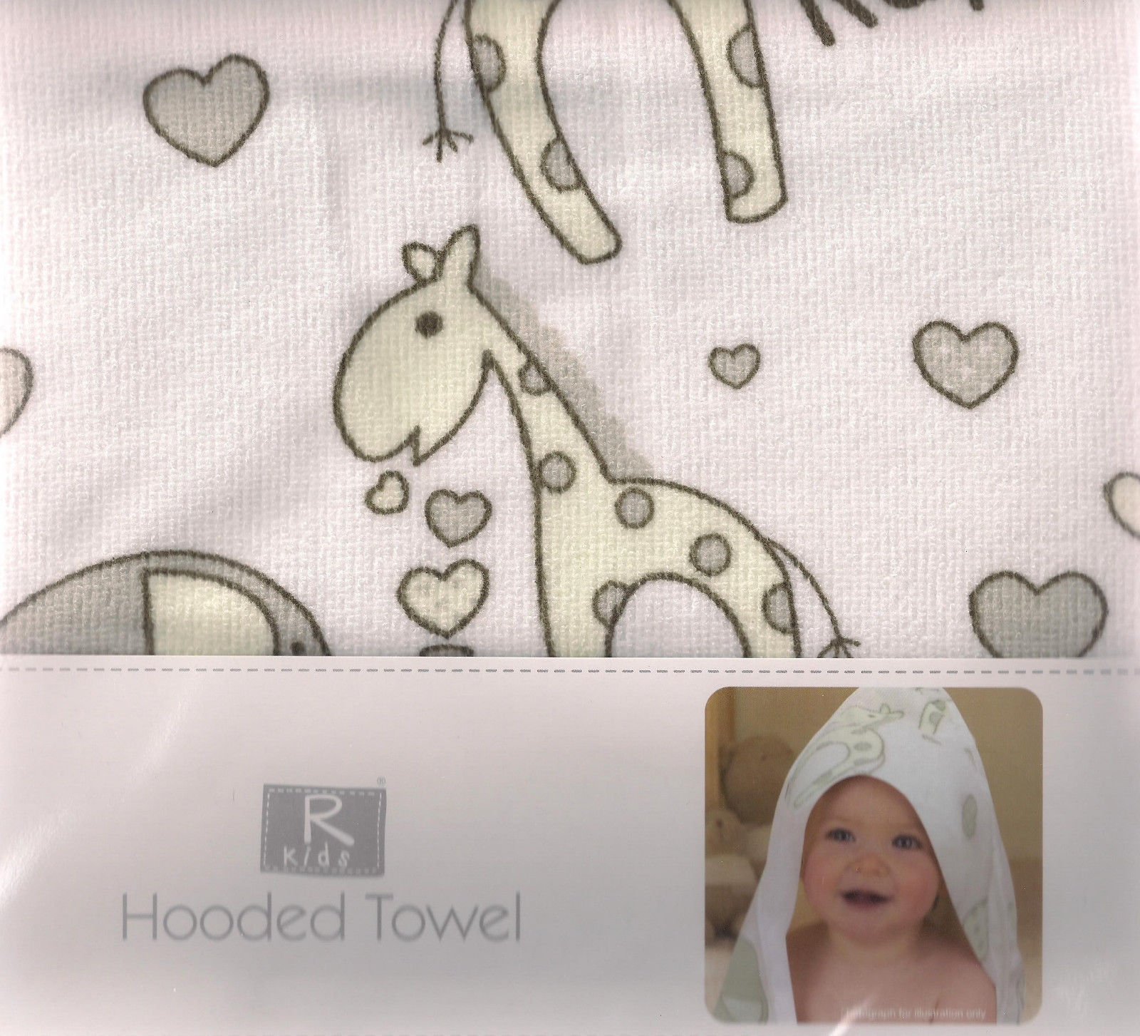 R Kids hooded towel pair one abc one elli raff 75 x75